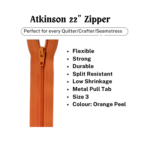 Zipper, Atkinson 22" - Orange Peel - ATK722