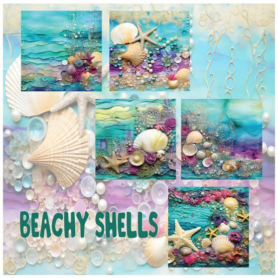 Zipper Bag Panel Beachy Shells - New Style
