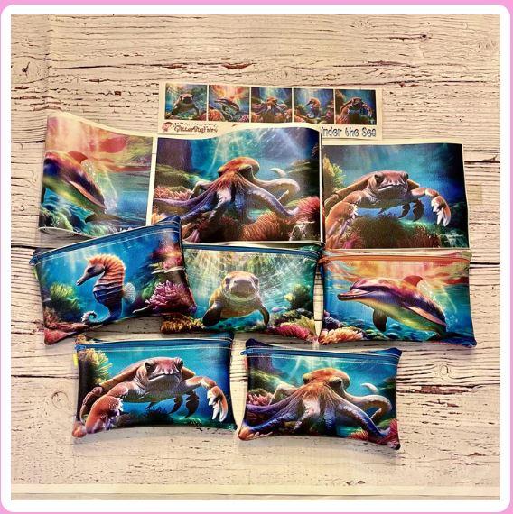 Zipper Bag Panel Under the Sea