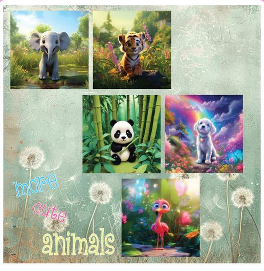 Zipper Bag Panels More Cute Animals - New Style 420