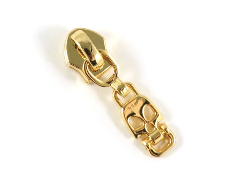 Zipper Slider W/Pulls - Gold Skull Drop - #5 - 10 Pack - EBSP5-2GO