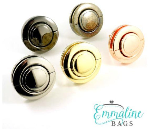 Button Lock - Large - Antique Brass -EBLC-310AB