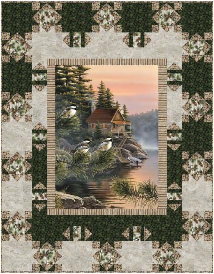Cabin View Pizzazz - Throw Quilt Kit
