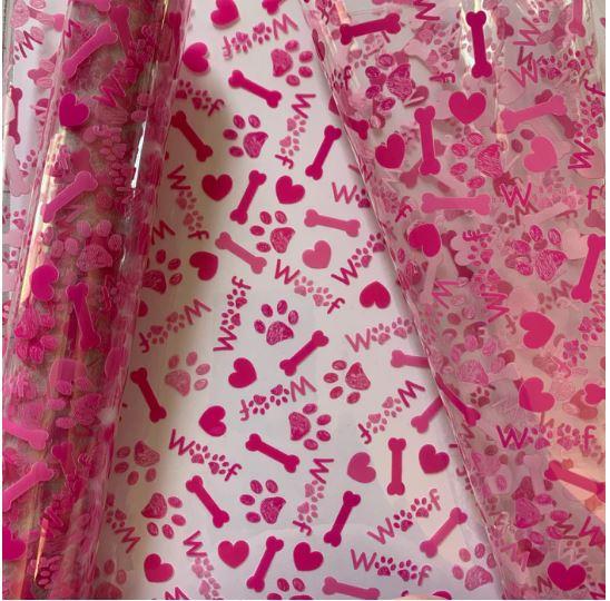 Clear Vinyl - Dog Woof Pink - TPU