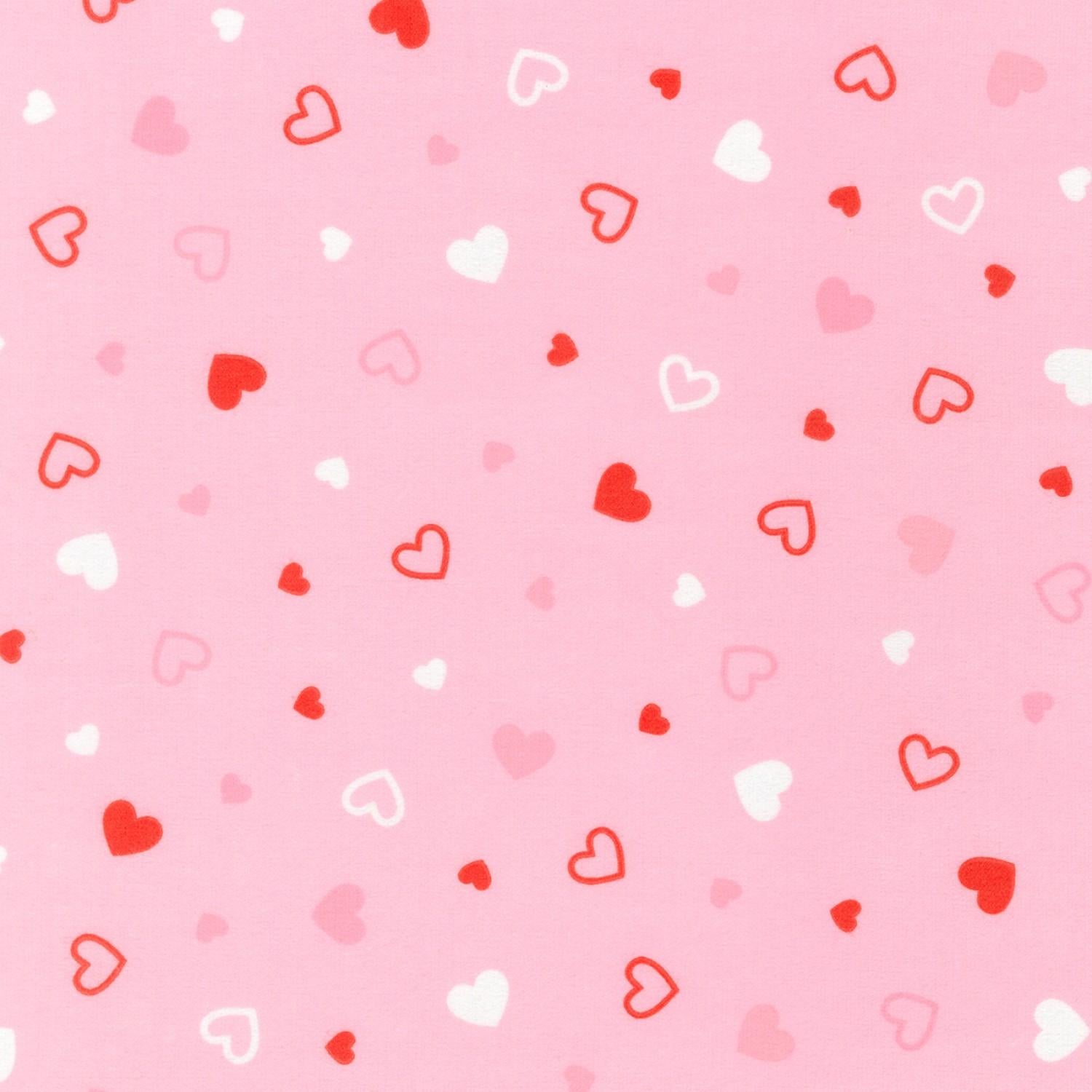 Cozy Cotton Flannel Hearts - Pink - 21362-10