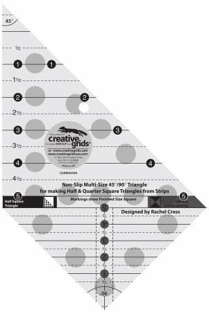 Creative Grid Multi Size Triangle 45 and 90 Degrees - CGRMS4590
