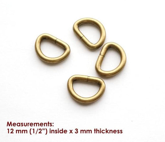 D Ring -Antiqui Brass 12mm (1/2") - EBDRG-12-AB
