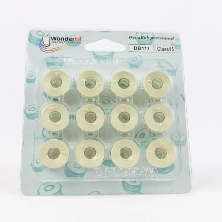 DecoBob Prewound Bobbins Class 15 12ct Antique White # DBP15-112