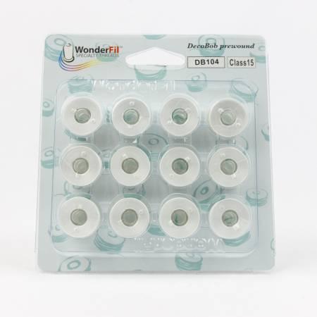 DecoBob Prewound Bobbins Class 15 12ct White # DBP15-104
