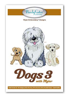 Dogs 3 W/Mylar - Machine Embroidery -