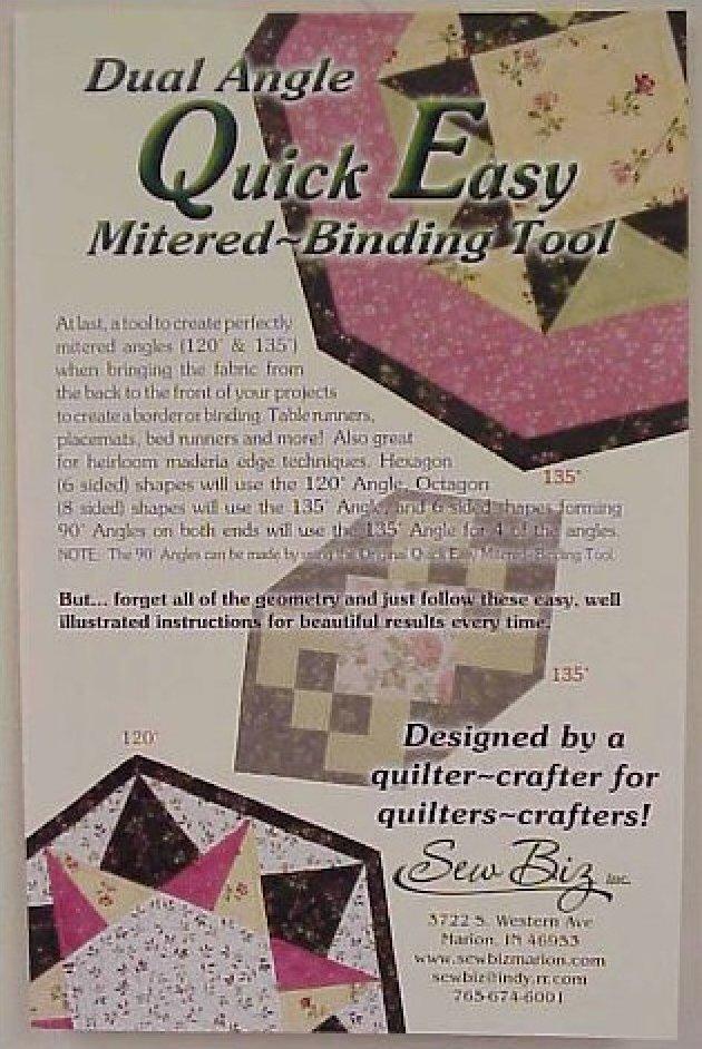 Dual Angle Quick Easy Mitered Binding Tool # MBT104