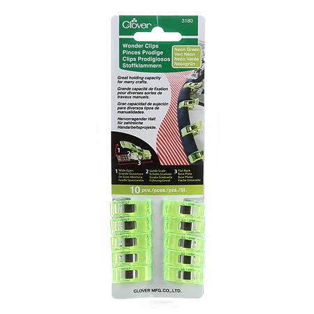 Wonder Clips - Neon Green, 10 pack - 3180CV