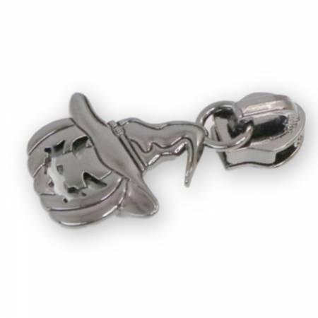 Four 5 Jack-O'-Lantern Zipper Pulls Gunmetal # STS266B