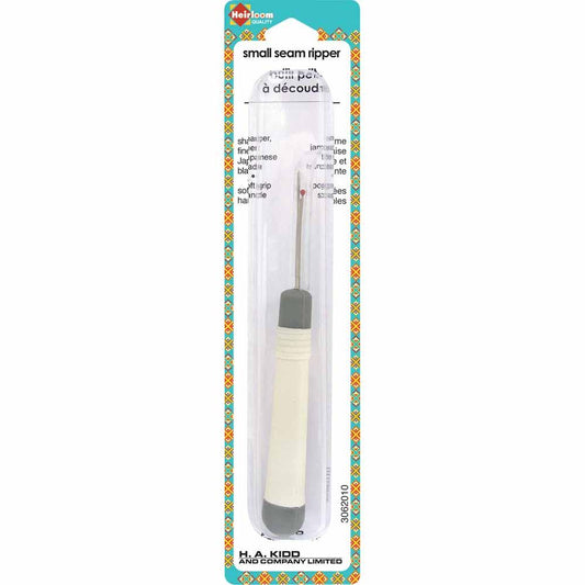 Heirloom Small Seam Ripper - Ergonomic Grip - Grey and Cream - 3062010