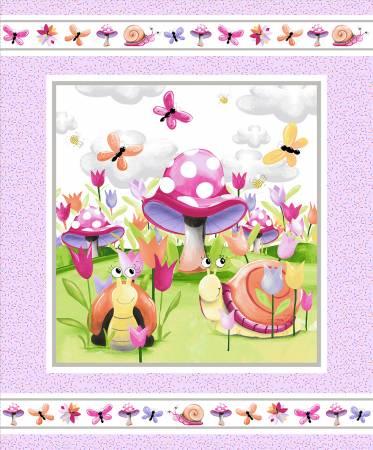 Light Orchid Sloane the Snail 36in Quilt Panel - SB20409-545