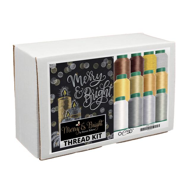 Merry & Bright Tiling Scene White/Gold Thread Kit #ISC90009KIT - Special Order