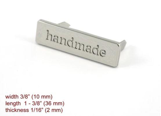 Metal Bag Label: "handmade" - EBLBL-1NL