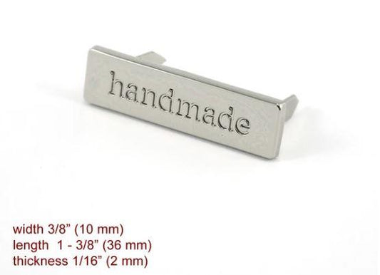 Metal Bag Label: "handmade" - EBLBL-1NL