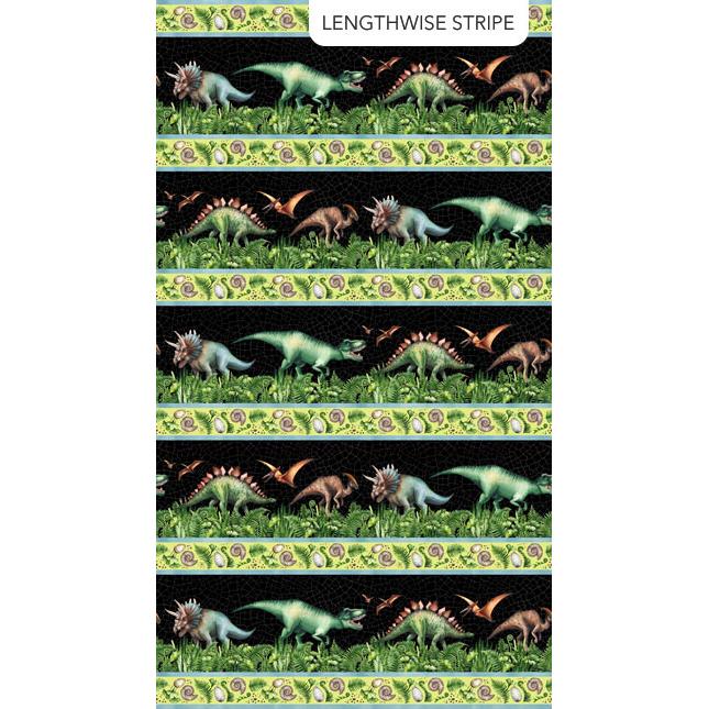 Paleo Tales Border Stripe - Black - DP26781-99