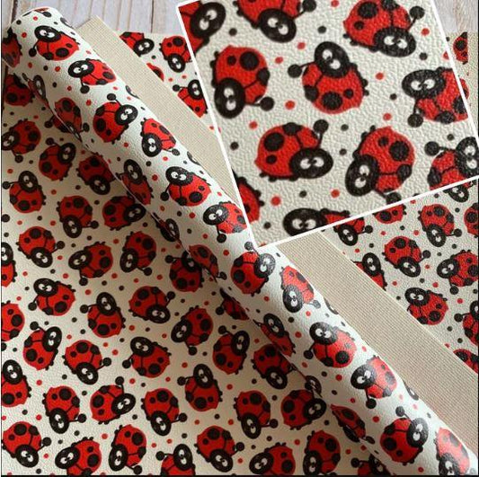 Printed Vinyl - Ladybuts on White
