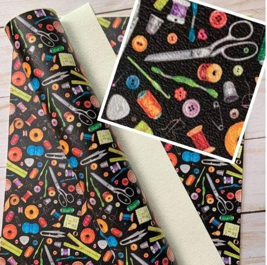 Printed Vinyl - Sewing On Black