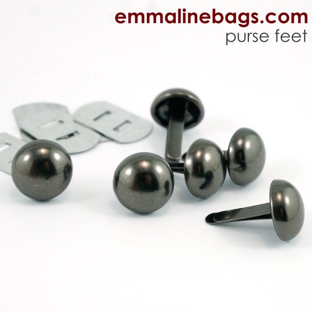 Purse Feet - Domed - Gunmetal - FEET12MM-GM/6