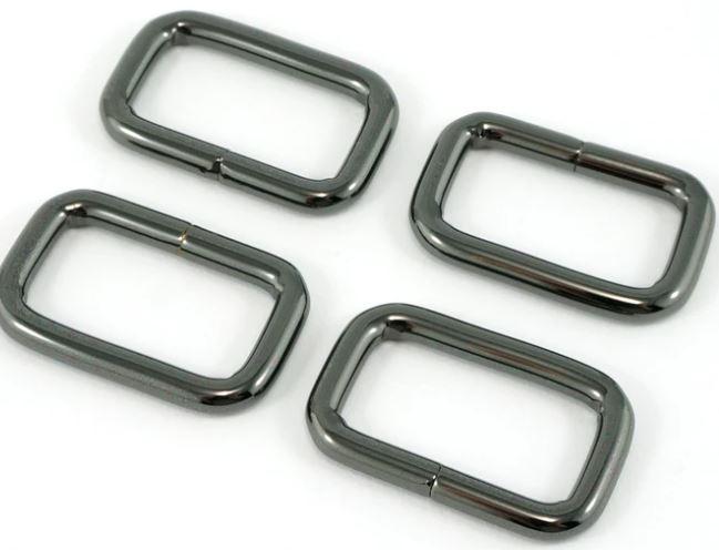 Rectangular Rings: 25mm (1") - Gunmetal - 4 pack EBREC-25-GM
