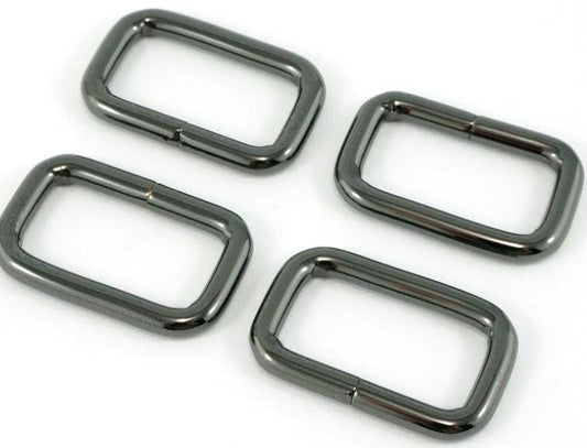 Rectangular Rings: 25mm (1") - Gunmetal - 4 pack EBREC-25-GM