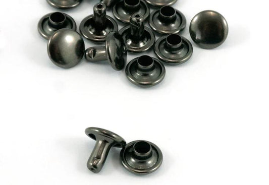 Rivets, Double Cap - Medium (9mm Cap) - Gunmetal