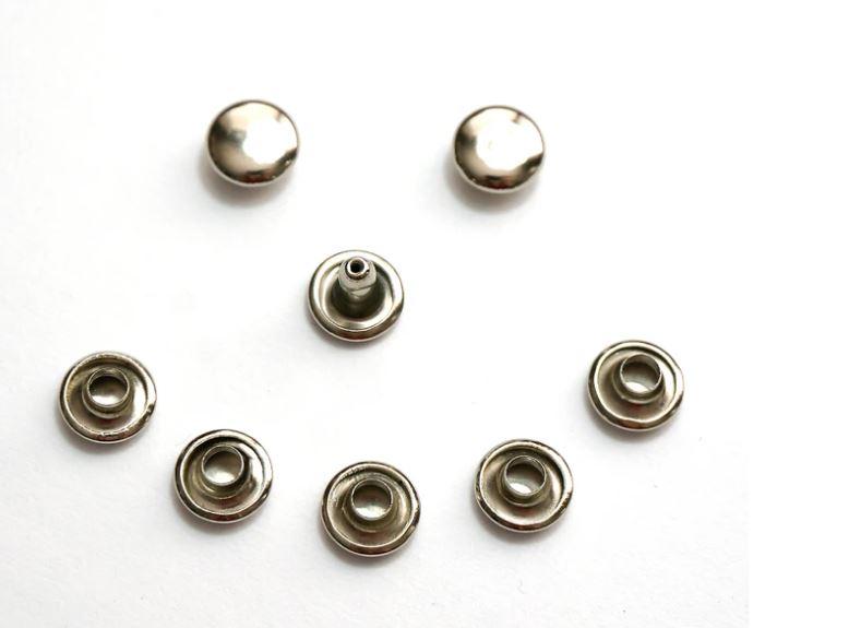 Rivets, Double Cap - Medium (9mm Cap) - Nickel