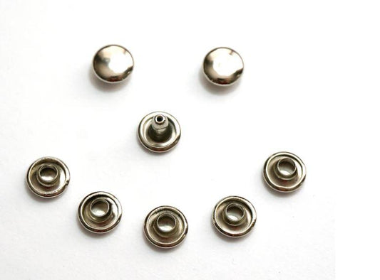 Rivets, Double Cap - Medium (9mm Cap) - Nickel