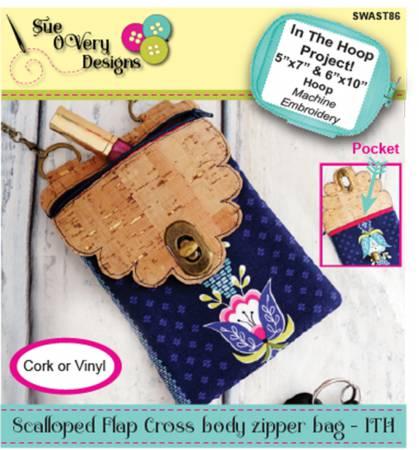 Scalloped Flap Cross Body Zipper Bag - SWAST86