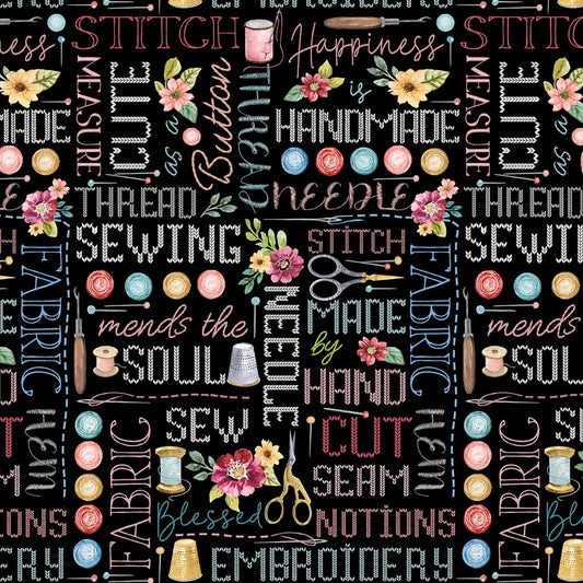 Sew In Love - Sew Wordy - Black - 14294-12