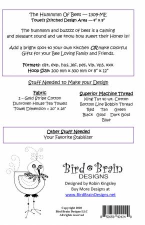 The Hummmm of the Bees Machine Embroidery CD - BBD1309ME