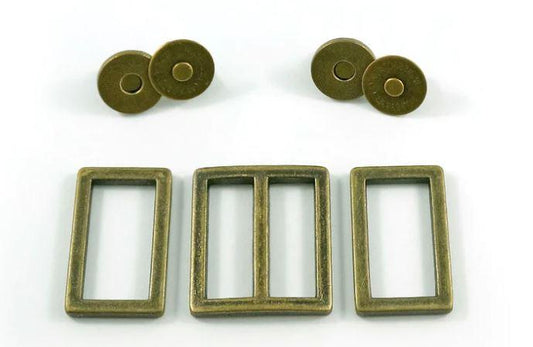 The Manhattan Bag Hardware Kit - Antique Brass - KIT-MANHAT-AB/1