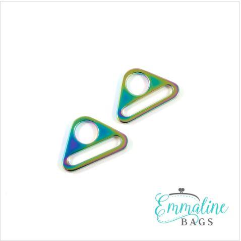 Triangle Rings - 1" (25mm) - Iridescent Rainbowl - 2 pack - TRI-25mm-IRI/2
