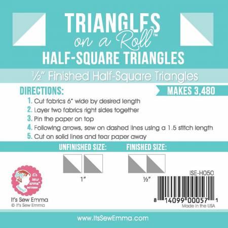 Triangles on a Roll 1/2in Finished Half-Square Triangles - ISE-H050