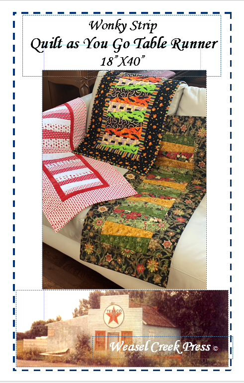 Wonky Strip Quilt As You Go Runner