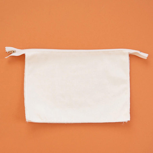 Zipper Pouch Blank Canvas Cream Large # KDKB270