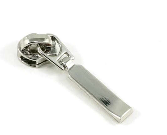 Zipper Slider W/Pulls - Silver Retangle - #5 - 10 pack - EBSP5-1SL