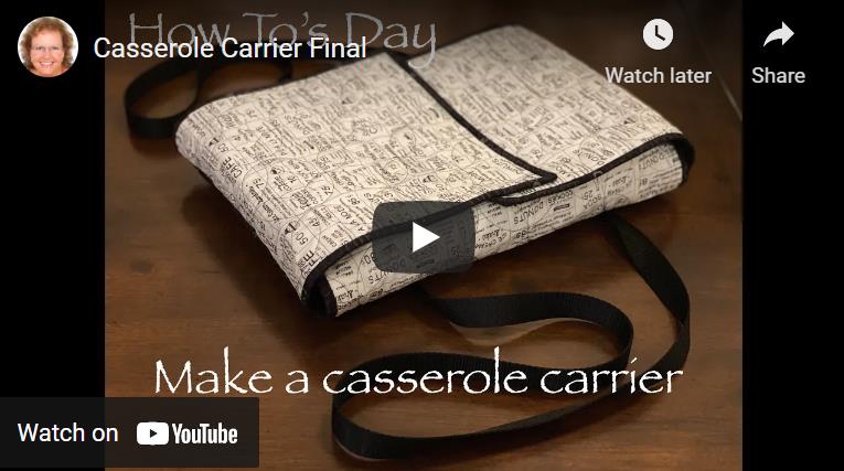 Make a casserole carrier
