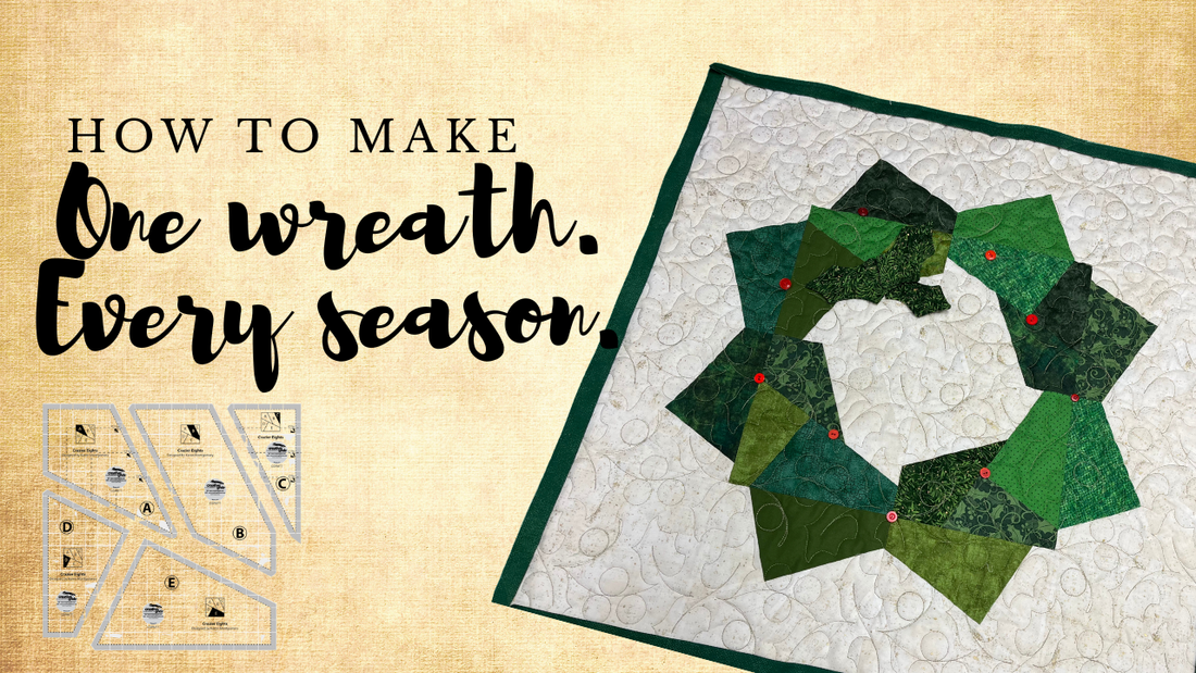 Quilted Wreath Made Simple Using Crazier Eights Templates
