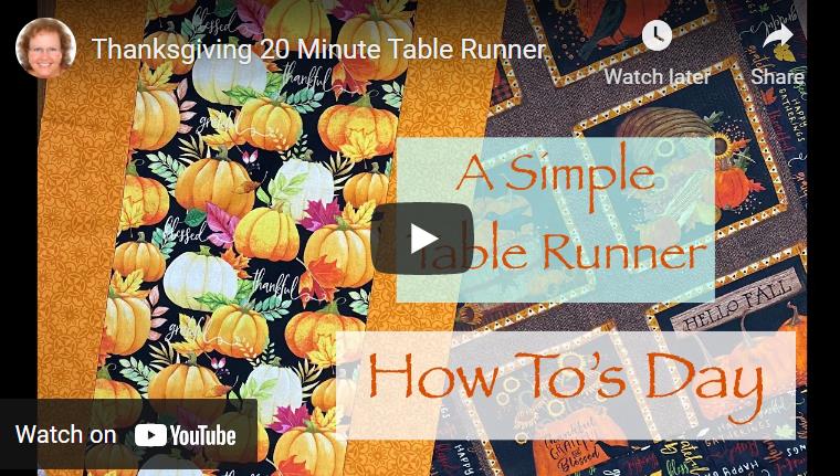 Thanksgiving 20 Minute Table Runner