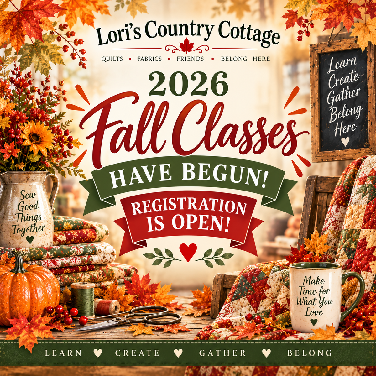 2026 Fall Cottage Classes