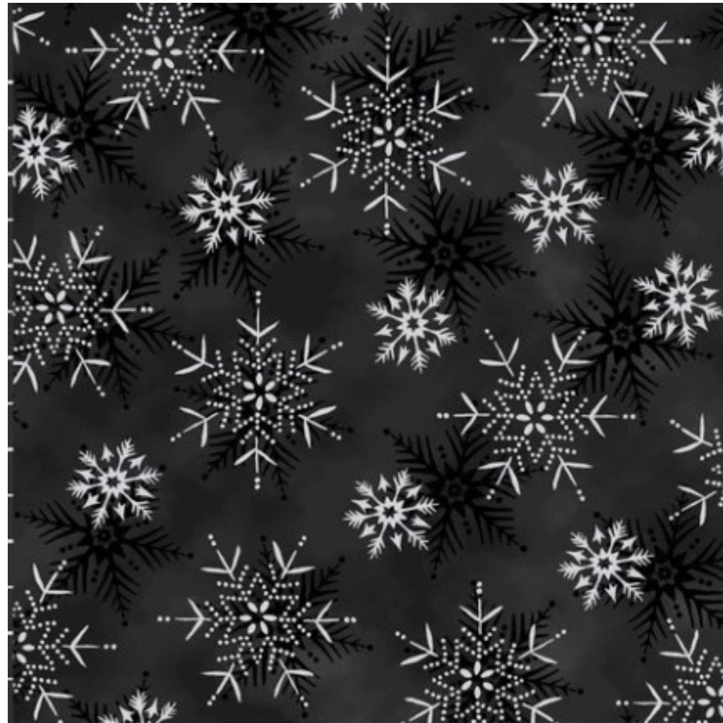 Frosty Snowflake - Gray w/Metallic Silver Snowflakes