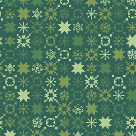 A Quilty Little Christmas Green Snowflake - 10577M-G