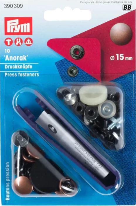 Anorak Snap 15mm Ant Copper - W/Tools