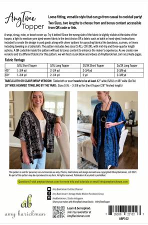 Anytime Topper Fabric Requirements