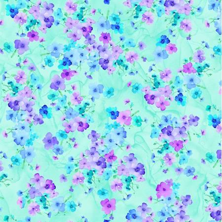 Aqua Small Florals # CD3584-AQUA