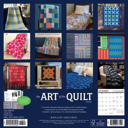 2024 Art of the Quilt Wall Calendar # WCP32169